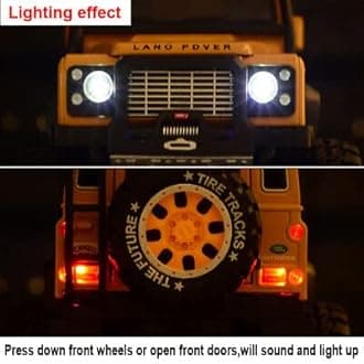 MTG Metro Toys & Gift - Camel Land Rover Defender SUV 1:28 Scale Diecast Model Metal Pull Back Toy car for Kids with Openable Doors & Light, Music Toy Vehicle for Kids 【Colors as Per Stock】