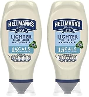 Hellmann's Lighter than Light 100% recycled plastic bottle Mayonnaise light mayo for sandwiches, wraps and salads 430 ml (Pack of 2)
