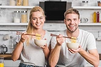 GLAMFIELDS Reusable Chopsticks Japanese Natural Wooden 5 Pairs Classic Style Lightweight Safe Chop Sticks 8.8 Inch/22.5cm Gift Set