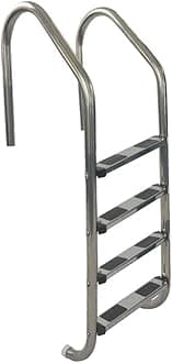 4-Step Stainless Steel Pool Ladder | In-Ground Swimming Pool Entry & Exit System | Electro-Polished Stainless Steel | 250 lb Capacity | 1.90 in Rail Diameter