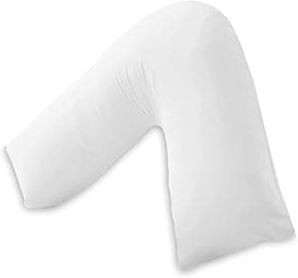 MH Home Luxury Filling V Pillow Only - Orthopedic Supportive Pillow For Neck, Back & Shoulder - Pregnancy Nursing Support Shaped Pillows And Case - Premium Hollowfiber Filling & Machine Washable