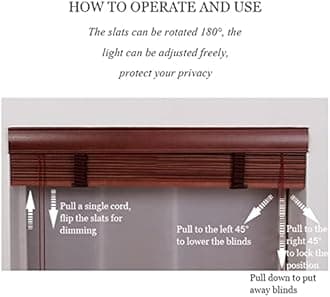 Sonakia Blackout Venetian Blinds, Real Wood Blinds for Windows, Indoor and Outdoor Horizontal Blinds, 60/70/80/90/100/110cm Wood Venetian Shades,WxH-100x140cm/39.5 * 55in