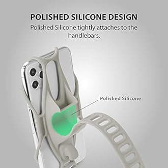 【Bone】Bike Tie 3 Bike Phone Mount Handlebar, Universal Bicycle Phone Holder Motorcycle Cell Phone Holder for 4.7"- 7.2", Ultra Light Silicone Bike Phone Holder Road Bike Accessories - Gray