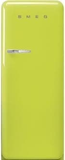 FAB28 50's Retro Style Aesthetic Top Freezer Refrigerator with 9.93 Cu Total Capacity, Multiflow Cooling System, Adjustable Glass Shelves 24-Inches, Lime Green Right Hand Hinge Made In Italy