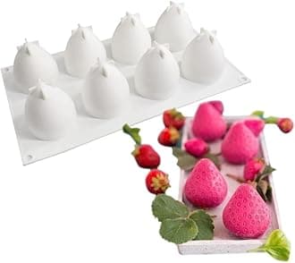 Silicone Mould Baking Mould Non-Stick Baking Mould Pastry Chocolate Cake Dessert DIY Decoration Tools (Strawberry N_30 x 17.3 x 0.7 cm)