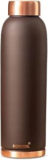 1 Litre Brown Copper Bottle, BPA Free & Leakproof, For Home, School, Office & Travel