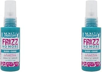 Frizz No More Sleek & Shine Miracle Serum 50ml – Smooths Hair, Locks Out Frizz & Moisture, Ideal for Wavy/Curly Hair | Super Smooth, Colour-Kind (Pack of 2)