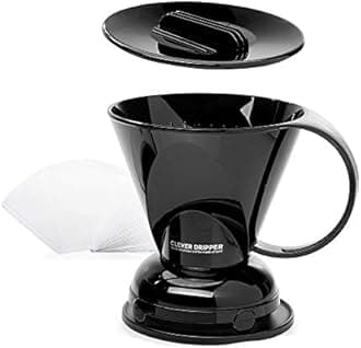 Clever Coffee Dripper Barista's Choice - Bonus 100 Filters Included (18 oz Large, Black)
