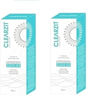 Clearzit Face Wash For Oily & Acne Prone Skin | Sulphate Free, Paraben Free Each-60G (Pack Of 2) Clams And Soothes Skin Face Wash