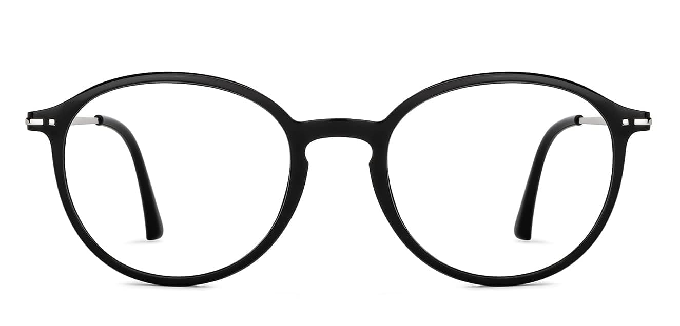 | Zero Power Blue Cut Computer Glasses | Anti Glare, Lightweight & Blocks Harmful Rays | UV Protection Specs | Full Rim Round | For Men & Women | Large | LB E14787