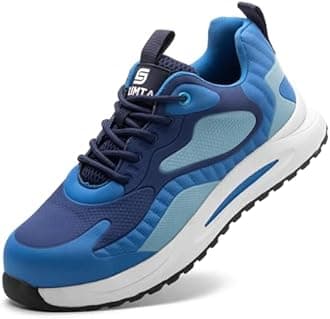 Safety Shoes for Men Women Steel Toe Boots Non-Slip Lightweight Breathable Sneakers Puncture Proof Protective Industrial Black Work Shoes