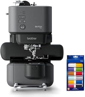 Brother PP1 Skitch Single-Needle Embroidery Machine and SAEMB12 12-Color Premium Embroidery Thread Set