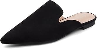 Mules for Women, Pointed Toe Flat Backless Mules, Slip On Loafers, Closed Toe Flats for Business Casual Dressy Work