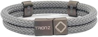Trion:Z Zen Loop Duo Bracelets for Men and Women - Unisex Wristband (Large, Charcoal)