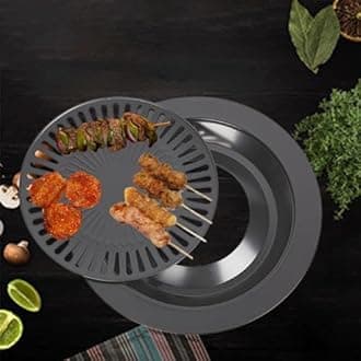 Kixre Korean Style Non-Stick Smokeless Indoor Barbecue Pan Grill Stovetop Plate,BBQ Grill Rack Barbeque Kitchen Barbecue Pan,Indoor Outdoor Nonstick Roasting Trays Tool