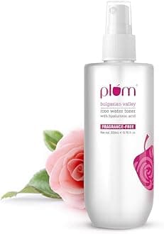 Plum Bulgarian Valley Rose Water Toner (for daily use), With Hyaluronic Acid & Rose Extracts|100% Natural Rose Fragrance, Soothing and Pore Tightening | (Colourless)(200 ml (Pack of 1))