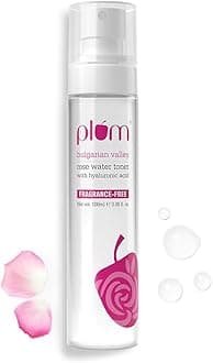 Plum Bulgarian Valley Rose Water Face Toner | for Oily Acne Prone Dry Combination Skin | with Hyaluronic Acid | Hydrating & Pores Tightening | Balances pH Levels | Alcohol-Free | Women & Men | 100ml