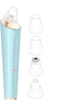 Blackhead Remover Vacuum - USB Rechargeable Pore Vacuum with 4 Suction Heads, Professional HydraFacial Machine, Blackhead & Acne Removal Tool for Clear Skin, Pore Cleaner (Blue)
