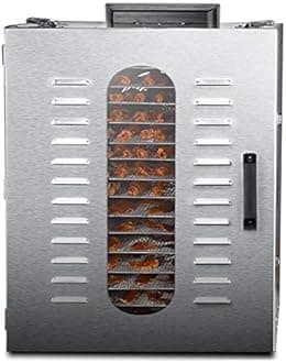 Commercial Food Dehydrator,All Stainless Steel Beef Jerky Machine 16 Trays Electric Fruits Dryer with Digital Timer and Temperature Control Air Circulation Heating