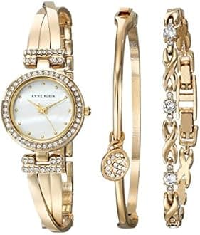 Anne Klein Womens Quartz Watch, Analog Display and Stainless Steel Strap - AK-1868GBST, One Size