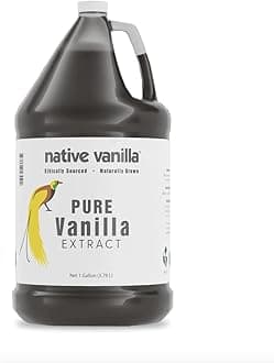 128 oz Pure Vanilla Extract - 100% Real Vanilla Extract - For Cooking, Drinks & Desserts - 100% Vegan, Sugar Free & Kosher - Non-GMO & Gluten-Free - Native Vanilla