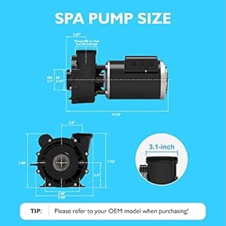 LINGXIAO SPA Pump, 2HP Hot Tub Pump for Jacuzzi 6500-345, 48Y LX Pump Motor 2 Speed, 115V/60HZ, 2" Port, No Base - Model: 48WUA1501C-II(NF)