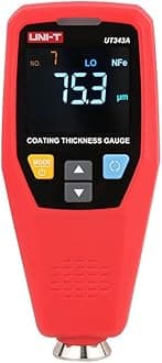 Uni-Trend Paint Thickness Teste UT343D UT343A UT343E Digital Coating Gauge Meter Cars Paint Thickness Teste Metal Detector FE/NFE Measurement with USB Data(UT343A)
