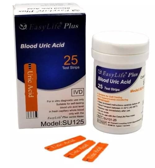 EasyLife Plus Uric Acid Test-Strips 25-Strip Pack