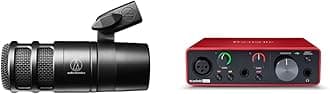 AT2040 Hypercardioid Dynamic Podcast Microphone (at 2040) & Focusrite Scarlett Solo 3rd Gen USB Audio Interface, for The Guitarist, Vocalist, Podcaster or Producer