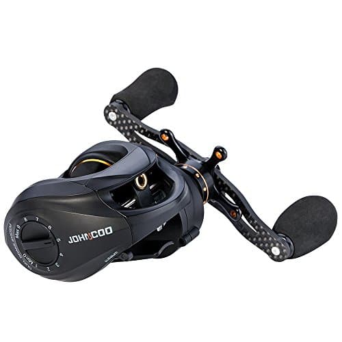 JOHNCOO Carbon Baitcasting Reel 13+1 BB Super Light Casting Reel Centrifugal and Magnetic Brake System Bass Fishing Carp Fishing (Right Handed)