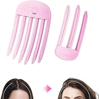 Wind Shaping Styling Comb For Fluffy Bangs, Volumizing Hair Clips Easy High Crown Hair Volume Clip Tool For Women, No-Trace Hair Root Lifting Clips for a Natural Voluminous Look (Pink-3+6 Tooth Comb)