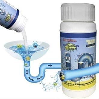 Generic Powerful Quick Foaming Powerful Sink Drain Cleaner Pipe Dredging Agent, Bathroom Kitchen Sewer Pipes Pipeline Dredge Agent Toilet Cleaning Tool Powder Drain Opener (110 g)