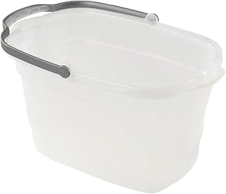 Casabella 62400 4-Gallon Rectangular Bucket, Translucent/Silver by Casabella