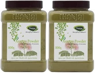 Thanjai Natural 1kg Organic Traditional Albizia Amara/Arappu Powder Jar (500g x 2, Jar)