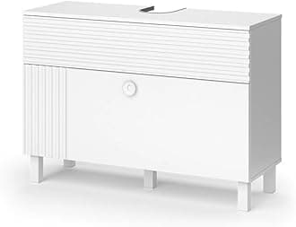 Vicco Sink base cabinet Sola, White, 100.2 x 72.4 cm with 2 drawers