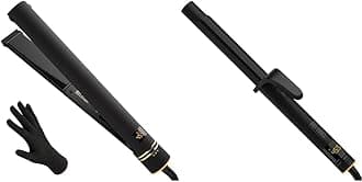 Black Gold Evolve Ionic Flat Iron and Curling Iron | Long-Lasting Curls, Defined Waves (1 in)
