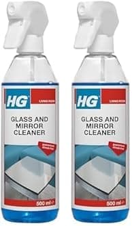 Glass and Mirror Cleaner, Streak-Free Glass Cleaner, Effectively Removes Grease & Dirt from Windows & Surfaces Quickly - 500ml Spray (142050106) (Pack of 2)