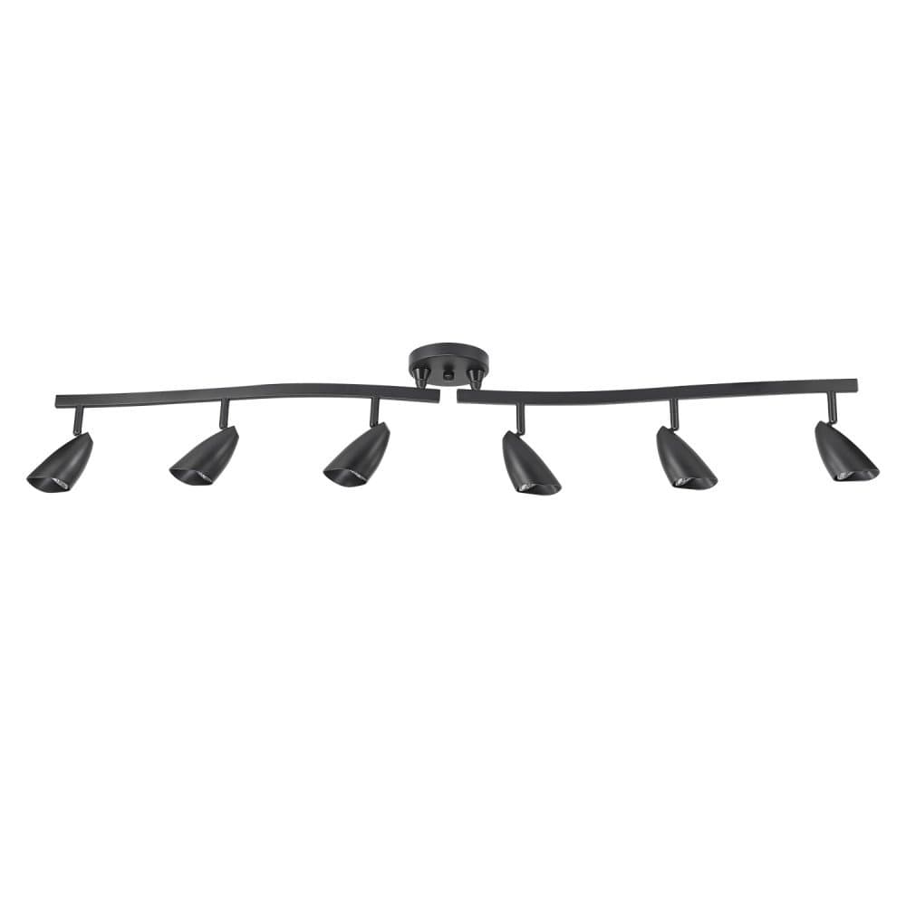 Globe Electric 59352 Grayson 6 Adjustable Track Lighting, 8.66", Matte Black