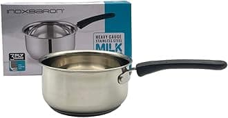 Inoxbaron Milk Pan 15.5cm Stainless Steel - Tea Pan Saucepan Milk Pot – Ideal as Coffee pot, Tea pot, Milk pot & a Small