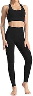 WodoWei Women 2 Piece Workout Outfits Sports Bra Seamless Leggings Yoga Gym Activewear Set