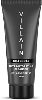 Villain Men's Charcoal Ultra-Hydrating Face Cleanser For Oil & Dirt Removal 100 ML | Face Wash for Anti-Pimple and Anti-Dirt | Suitable for All Skin Types