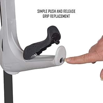 FDI Ergotech Comfort Grip Folding Handle + Collapsible Elbow Walking Stick Single Crutch, White + Grey Grip