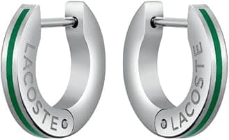 Men's LACOSTE BASELINE Collection Hinge Earrings in Stainless Steel - 2040087