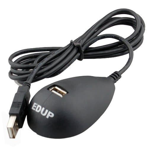 Wireless Wifi Adapter Usb Extension Cradle w/ Stand Base 5-feet USB 2.0 Dock Cable (Black)