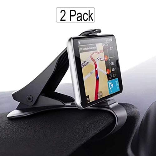 2Pack Car Cell Phone Mount,Durable Dashboard Holder Cradle Cellphone Clip GPS Bracket Mobile Stand Compatible for iPhone Xs MAX XR,X, 8, 8 Plus, 7, 7 Plus, Samsung Galaxy S9,S8 Plus Ede,etc-Black
