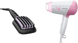 Bhh880/10 Heated Straightening Brush With Technology (Black) Hp8120/00 Hair Dryer (Pink), 1200 Watts