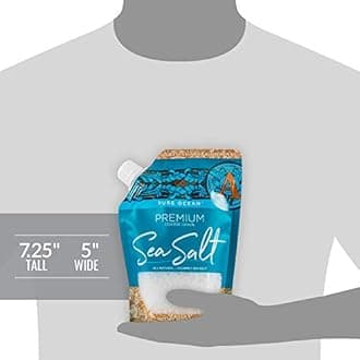 SaltWorks Premium Sea Salt, Coarse, Artisan Pour Spout Pouch, Pure Ocean, 16 Ounce