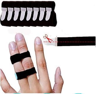 Finger Buddy Loops Wraps to Treat Broken Finger Brace Splints Tape for Jammed, Swollen or Dislocated Joint - 8 Pack