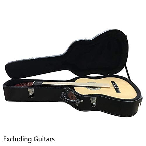 Glarry 39" Classical Guitar Hard Case Crocodile Dermatoglyph Flat Black