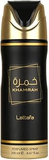 Lattafa Khamrah Perfumed Deodorant Spray for Unisex, 6.7 Ounce / 200 ml
